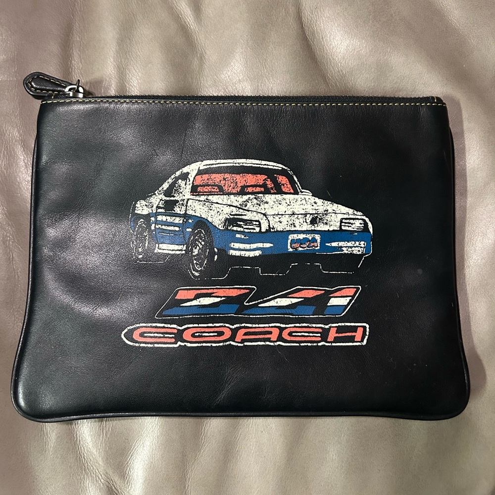 COACH Rare Z41 1941 Race Car Leather Pouch Bag Limited Edition